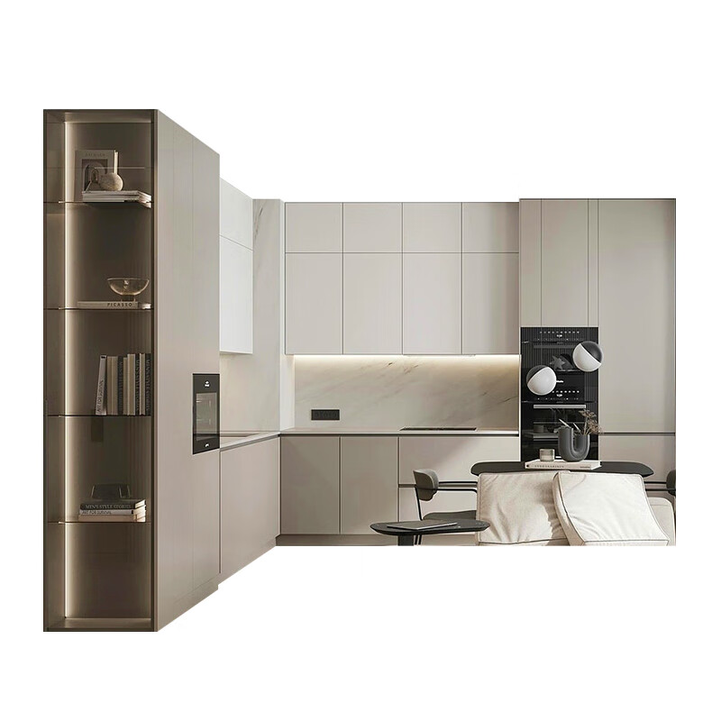 Mexueer customized whole house customization modern simple cream style small apartment overall cabinet customization kitchen kitchen cabinet furniture customization appointment measurement design 1 meter