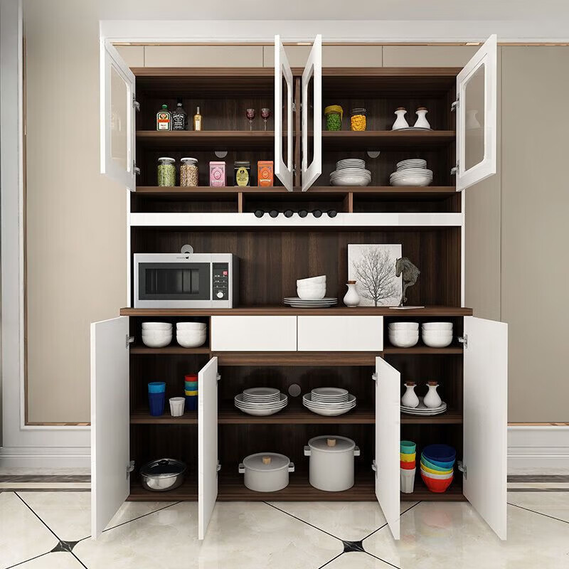 Luo Jiju 2026 modern minimalist sideboard new Chinese style wine cabinet multi-function microwave cupboard living room storage cabinet tea cabinet double layer 1.8 meters