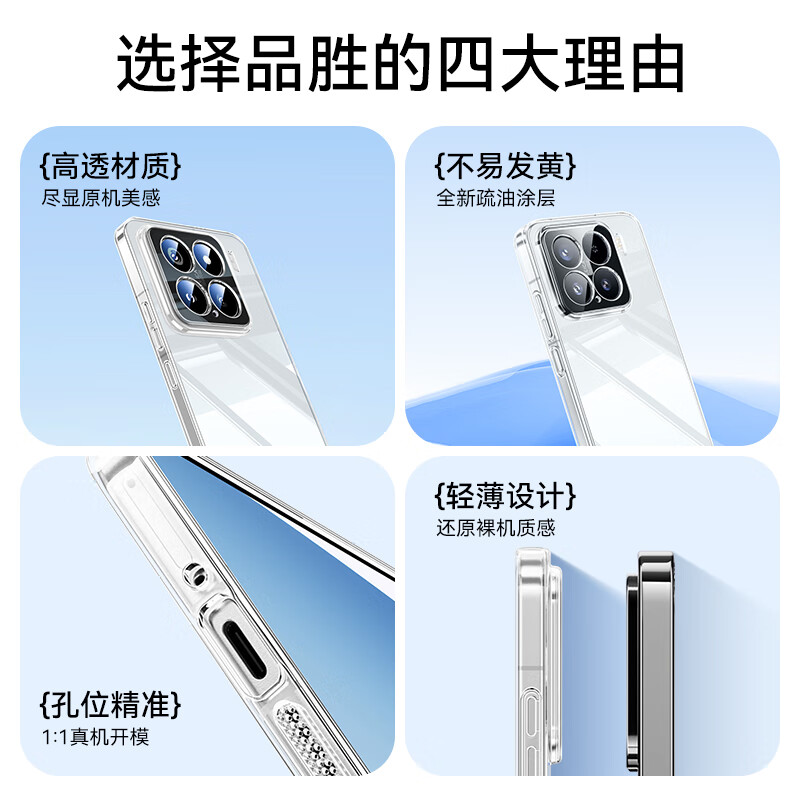 Pinsheng suitable for Xiaomi 15 mobile phone case xiaomi15 protective cover simple ultra-thin anti-fall transparent all-inclusive TPU anti-fingerprint soft shell for men and women transparent