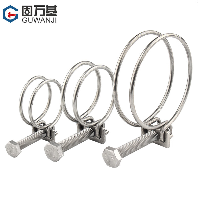 GUWANJI 304 stainless steel hose hoop/clamp clamp tightening hoop locking hoop gas pipeline water pipe oil pipe pipe clamp pipe clamp one-word hose clamp M8-16 (20 pieces)