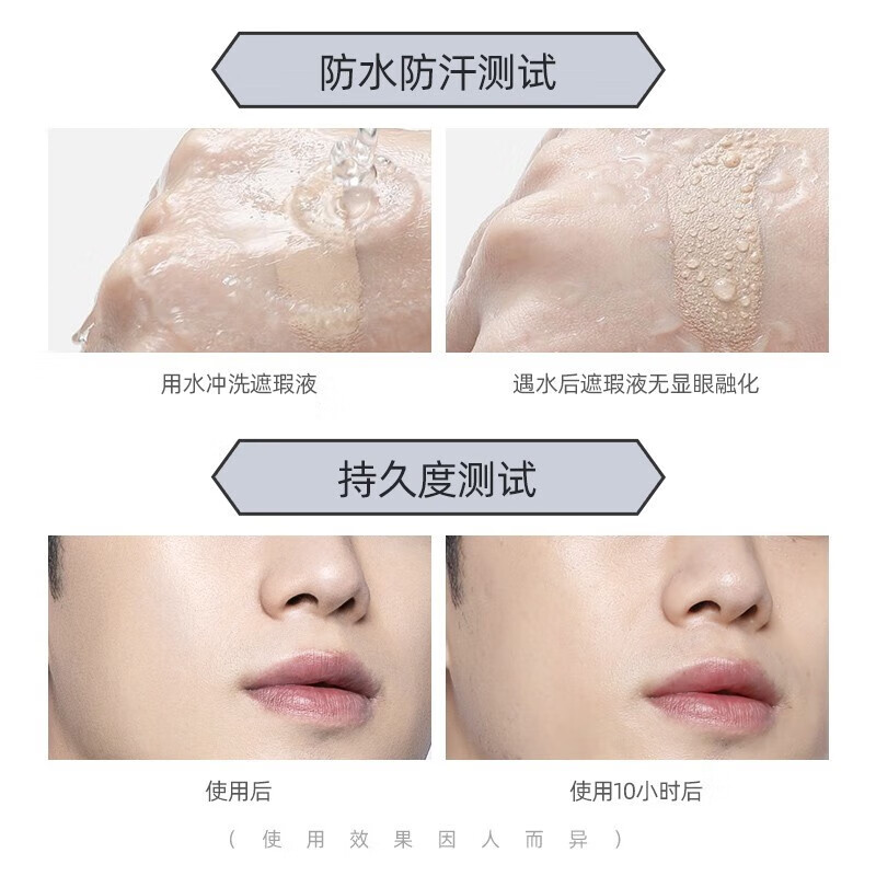 Left color, right color, men's concealer stick, pen, makeup cream, covering facial acne marks, spots, pimples, dark circles, contouring and highlighting cosmetics, men's concealer stick, natural color *2 pieces