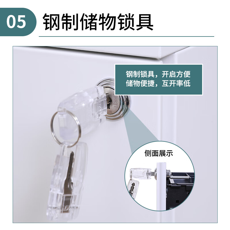 Huizhen metal cabinet steel movable information cabinet three-layer drawer storage cabinet white one-word handle under the table low cabinet HO671 can be customized