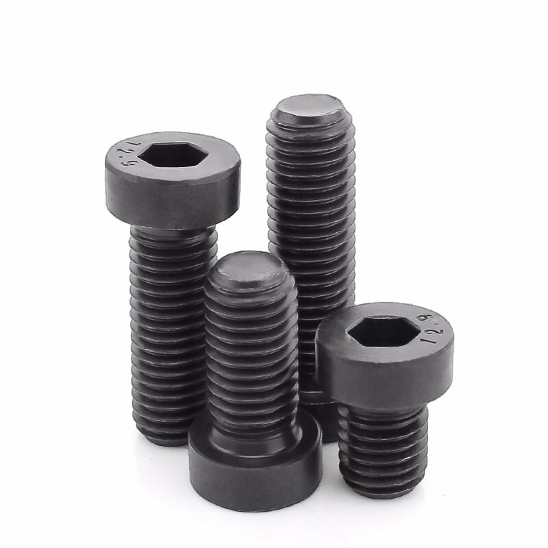 Jishuo 12.9 grade high-strength thin head hexagonal screws, short head hexagonal bolts M5M6M8M10M12M14M16 5*10 (5 pieces)