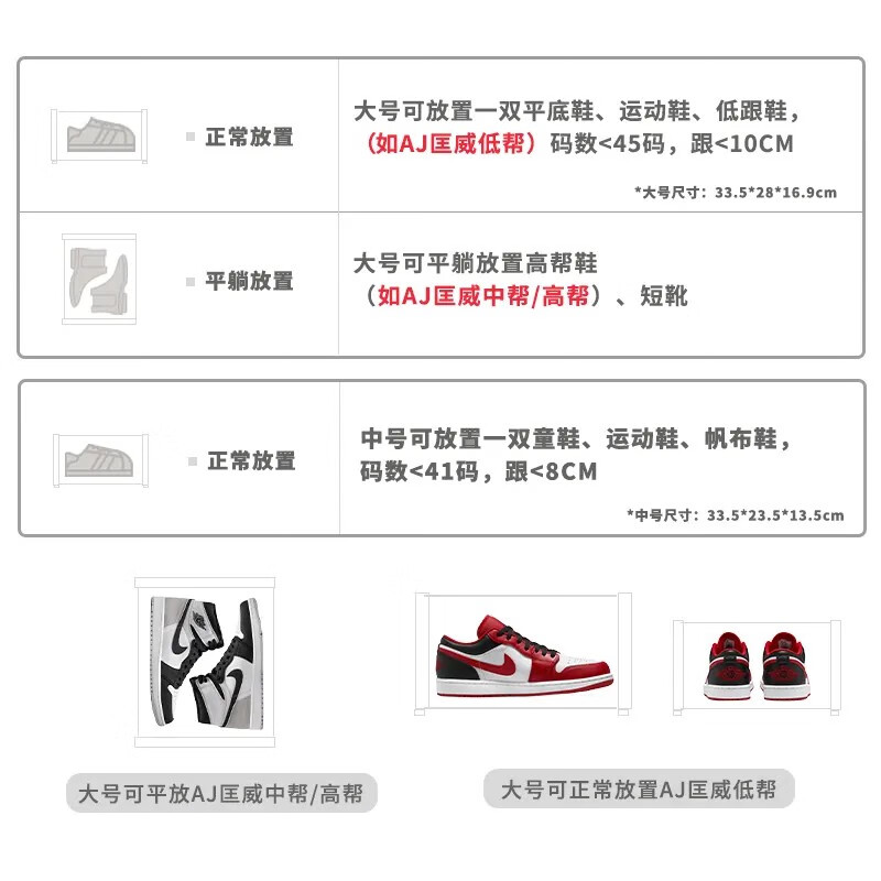 SPACEXPERT Plastic Shoe Box Transparent Storage Box Student Dormitory Simple Shoe Cabinet Shoe Rack Thickened Moisture-proof and Dust-proof Storage Cabinet White Large Size Three Pack