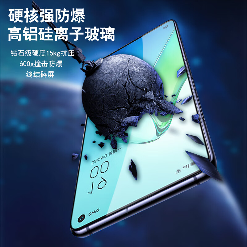 Jianmei suitable for oppo reno8/8pro tempered film reno8pro+ mobile phone film full screen coverage protective film anti-fall high-definition film Reno8 high-definition crystal diamond film two pieces