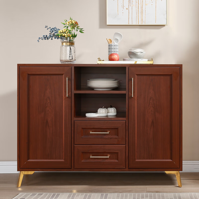 Wuyan Chinese style all-aluminum sideboard home multi-functional kitchen cupboard storage cabinet wine cabinet waterproof sun protection balcony cabinet length 220 width 40 height 100CM X walnut single door