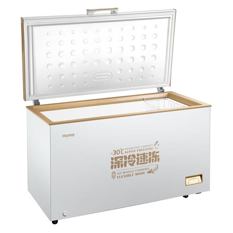Homa 380 liter commercial refrigerator freezer household first-class energy efficiency computer temperature controlled horizontal freezer dark brown length 1300mm width 755mm height 850mm