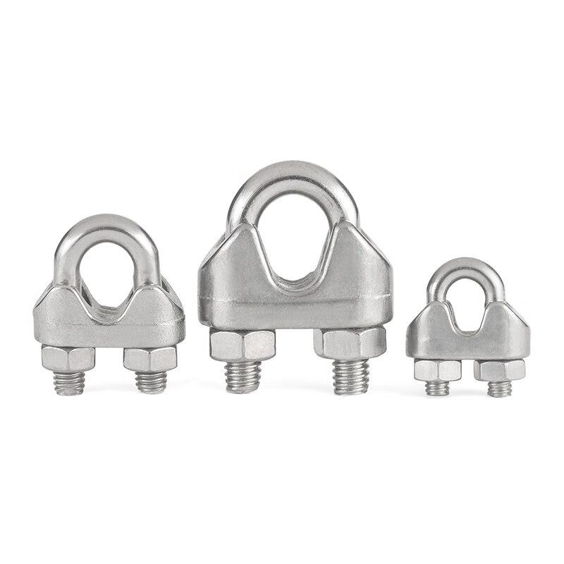 Jinggong (JINGGONG) 304 stainless steel wire rope chuck, wire rope chuck, U-shaped lock buckle, rope tightener, wire clamp 2mm (suitable for 2mm wire rope) (2 pieces)