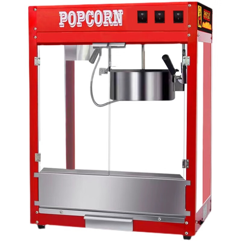 Dekebang's new commercial popcorn machine for stalls, fully automatic machine, electric popcorn popcorn machine, cinema 803 flat top popcorn machine + 50 bags of raw materials