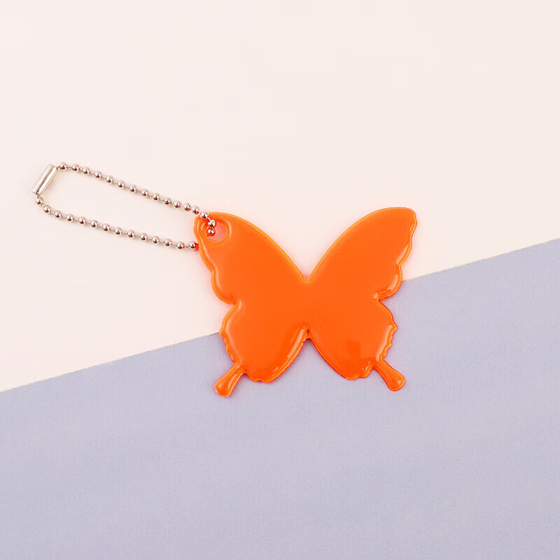 A butterfly reflective warning pendant PVC reflective pendant outdoor cycling backpack safety warning pendant 1 random color