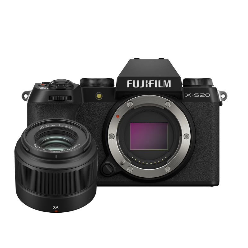 99% new Fuji X-S20 mirrorless camera XC35 lens AI smart focus 750 shots enhanced battery life new Vlog mode highly portable and high performance