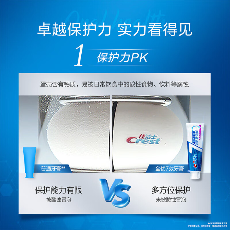 Crest full-quality 7-effect tea-scented fresh toothpaste 180g anti-moth, whitening, tooth stain removal, new Jingdong self-operated new and old packaging mixed hair