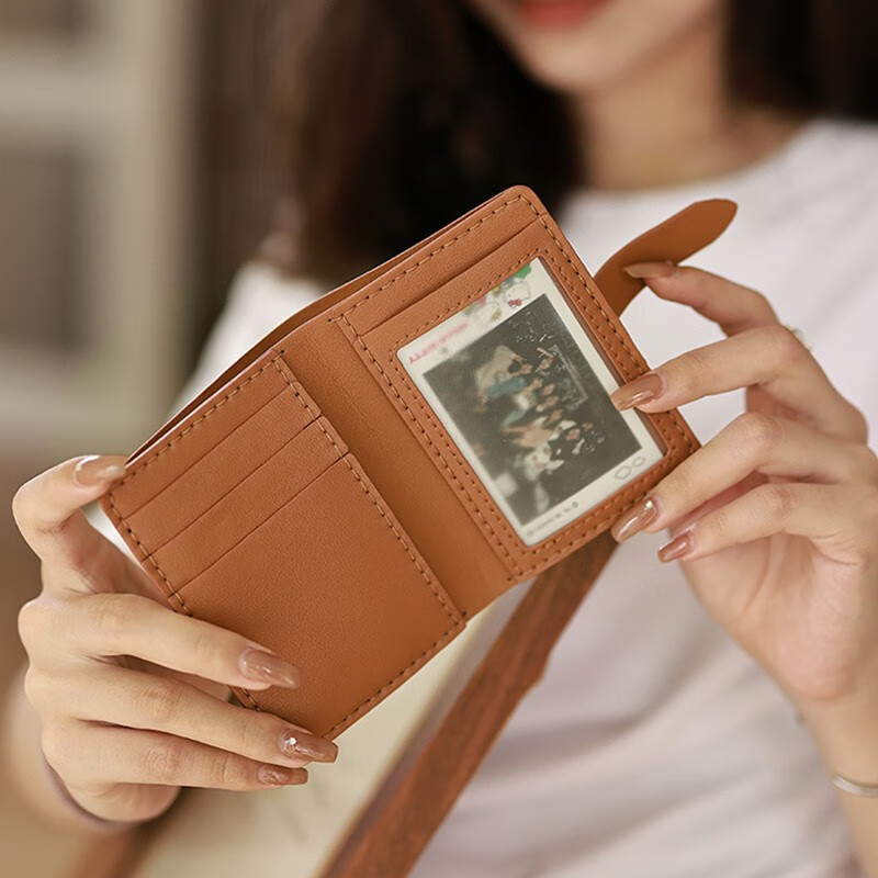 Silly Xiaoyu New Year's Valentine's Day gift for girlfriend's birthday short wallet card bag genuine leather coin purse diy handmade material bag green