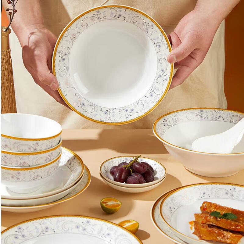 Made in Tokyo, bowls, plates and tableware set, bowls and plates set, housewarming ceramic gift box, 45 pieces in bloom