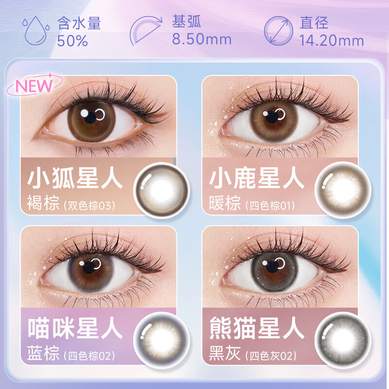 Bausch & Lomb Wanhuatong Planet Fantasy Daily Disposable 10 Pieces Color Contact Lenses Deer Star Warm Brown 400 Degrees