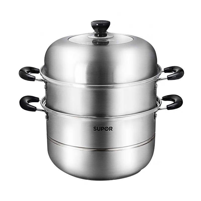 SUPOR steamer 304 stainless steel household double-layer cooking dual-purpose high arch cover gas induction cooker universal SZ30CA1