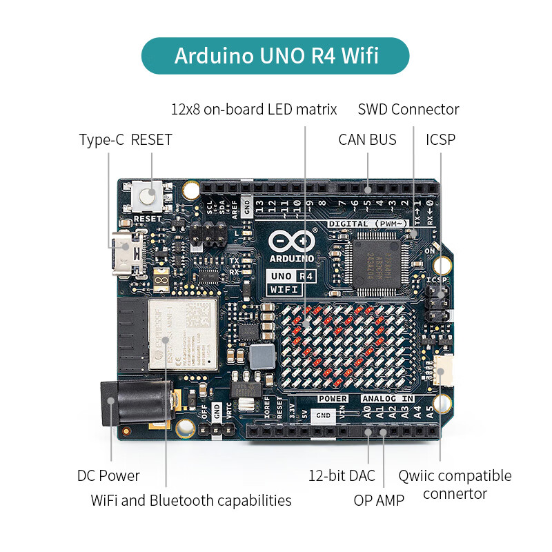 Arduino uno r4 wifi development board entry learning kit IoT development visual PTZ tracking