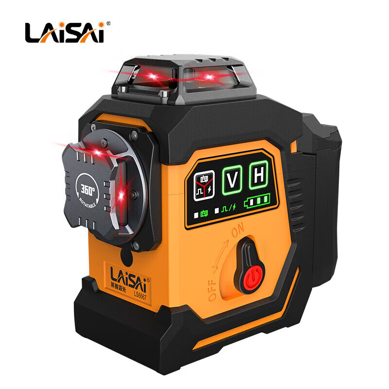 Laser 12-line level meter new 200 mW LS6667 high brightness and high precision strong light thin line infrared level meter new strong red light 200 mW 6667 standard + battery