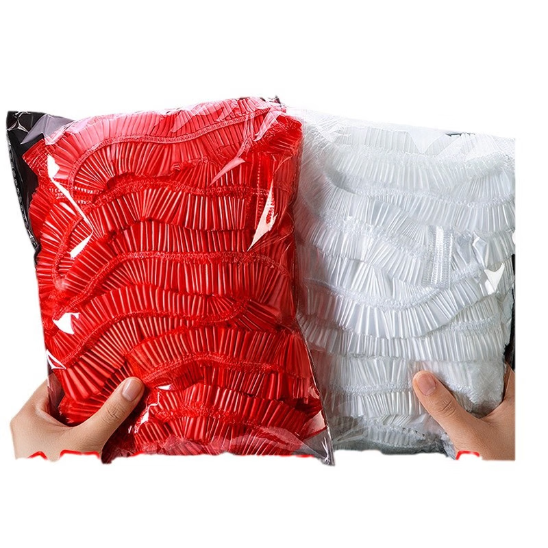 Dining table disposable tablecloth drawstring elastic band round table rectangular table plastic cloth tablecloth cover red Spring Festival red drawstring tablecloth 30 pieces suitable for diameter 1.2 meters