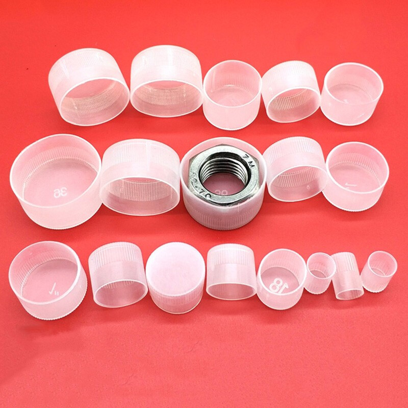 Thread protective sleeve Plastic pipe cap Cap External thread plastic sleeve Bolt sleeve Screw protective cap M15 100 pcs Inner diameter 15 M16 100 pcs Inner diameter 15.9mm Height 14.5mm