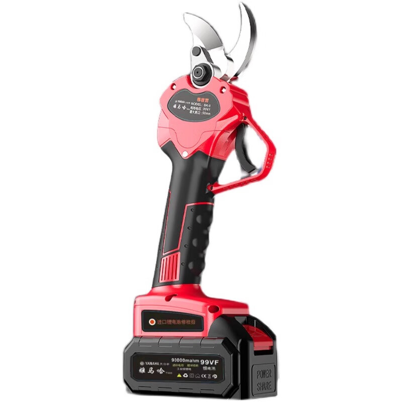 Yamaha brushless electric scissors, rechargeable garden shears, branch pruning shears, garden scissors, lithium battery tree shears, pruning tool, imported waterproof model 5 cm, two electric and one flush