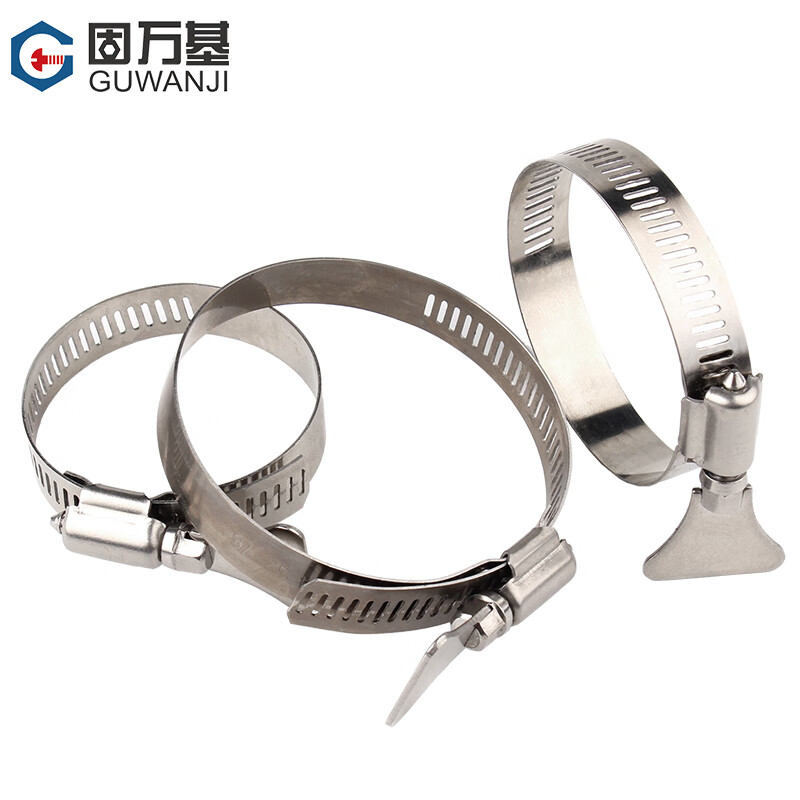 GUWANJI 304 stainless steel hose hoop/clamp clamp tightening hoop locking hoop gas pipeline water pipe oil pipe pipe clamp pipe clamp one-word hose clamp M8-16 (20 pieces)