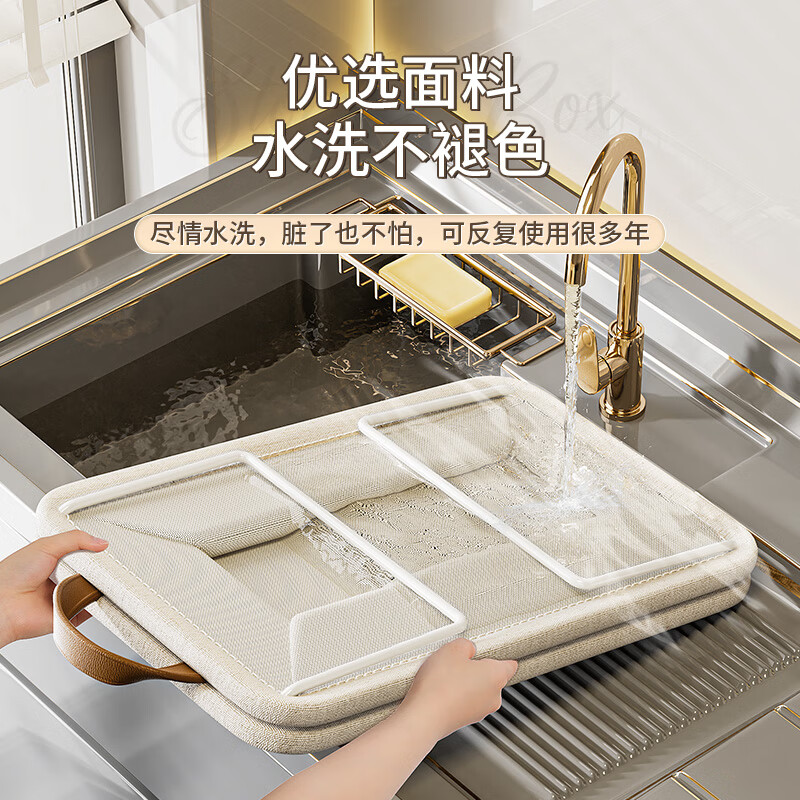 Bonnymeijia 3-piece clothes storage box wardrobe large capacity storage box bedroom foldable pants storage box beige