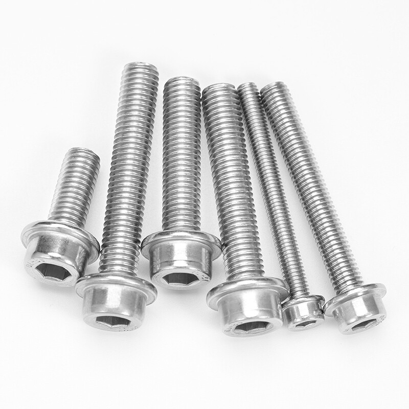 Bairite 304 stainless steel hexagonal toothed flange surface screw cylindrical head padded anti-slip bolt screw screw M6*20 10 pieces