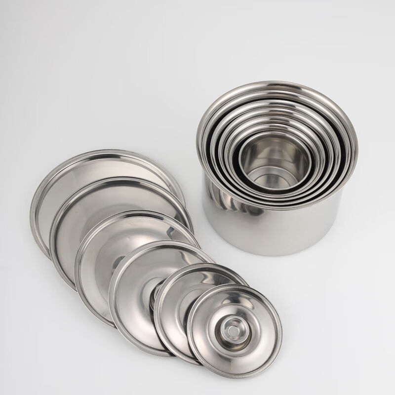 Enshousu stainless steel flavor cup lid, non-magnetic seasoning jar lid, basin lid, seasoning jar lid, round dust-proof lid, round basin lid, 10.2cm, extra thick (1 piece)