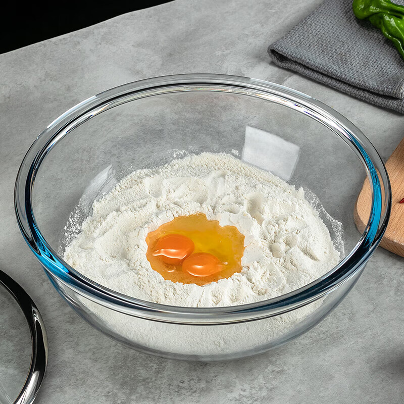 Genas glass and basin with lid household non-stick kneading basin large kitchen baking baking egg beater bowl heat-resistant bowl 5L
