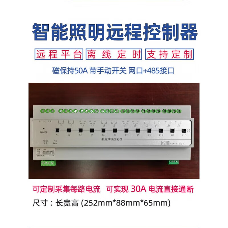50A high current network port 485 light control timing light control intelligent lighting module switch led light 12/6 channels network port-CX-8212E 12 channels 50A+ LAN
