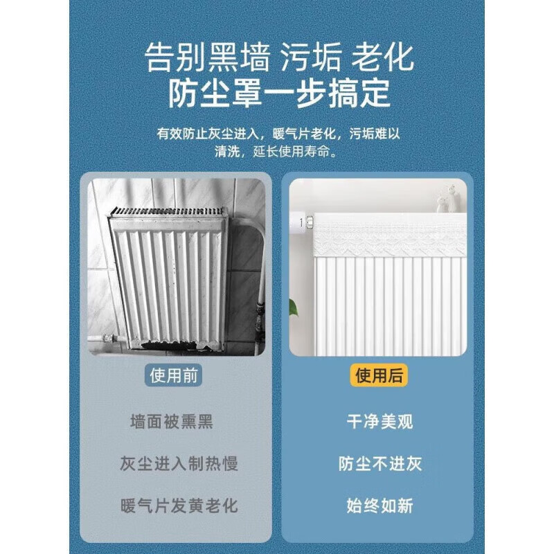 Musa's new radiator anti-smoke cover old-fashioned beautification decoration household dust cover half pack ugly artifact white peace and joy whole house can be customized contact customer service for size consultation