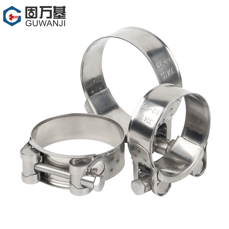 GUWANJI 304 stainless steel hose hoop/clamp clamp tightening hoop locking hoop gas pipeline water pipe oil pipe pipe clamp pipe clamp one-word hose clamp M8-16 (20 pieces)
