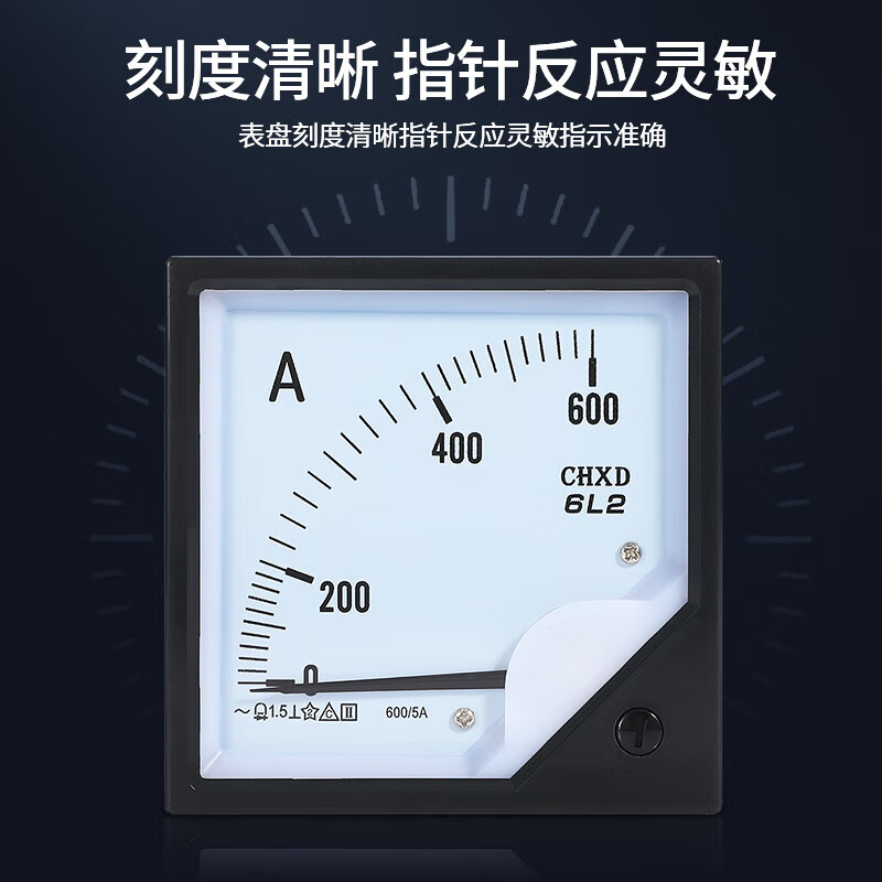 6L2-A AC ammeter 600/5 400/5 1000/5 pointer voltmeter 450V power factor meter 6L2- straight through 50A
