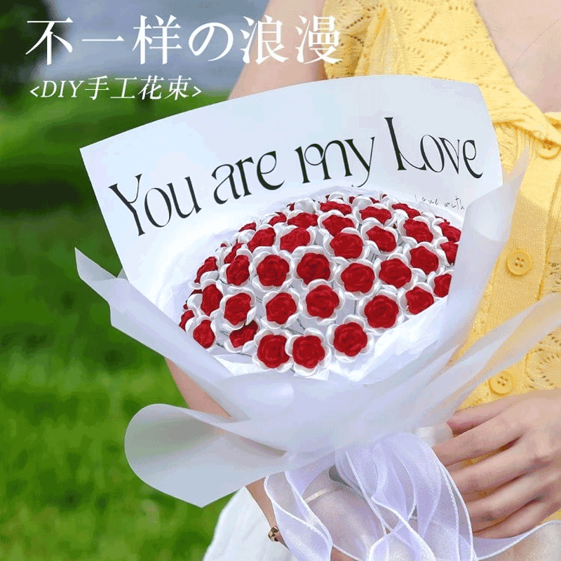 Zhenli Valentine's Day gift for girlfriend, handmade bouquet, diy material package, rose bouquet, handmade flowers that never fade, 99 romantic red roses