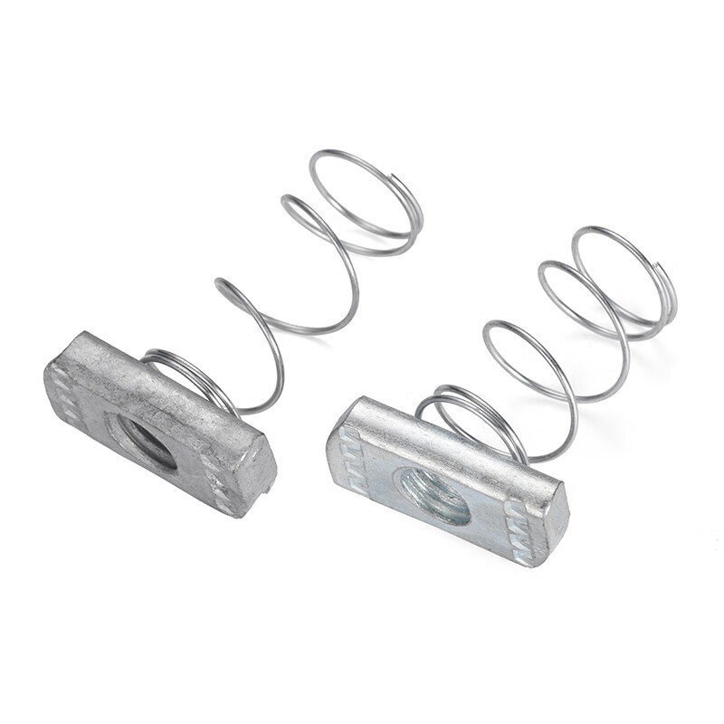 JINGGONG galvanized spring nut C-shaped steel accessories rectangular square iron with spring spring nut M6M8M10M12 galvanized M10*8 (10 pieces)