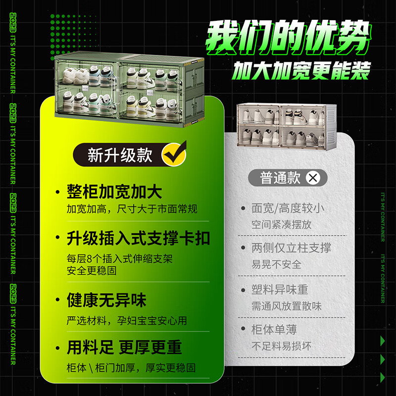 JEKO&JEKO installation-free foldable shoe box shelf shoe cabinet door storage dustproof and moisture-proof simple storage shoe cabinet 2 columns 6 layers