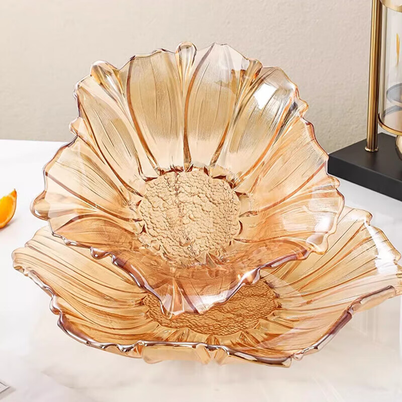 Genas light luxury high-end crystal glass fruit plate home living room fruit plate coffee table New Year's snack display dried fruit plate fruit bowl