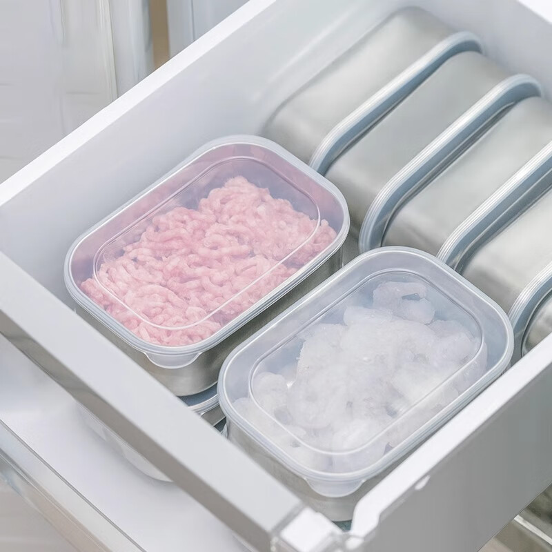 Home Story Japanese imported stainless steel crisper frozen meat packaging box refrigerator freezer storage food grade vegetable preparation artifact