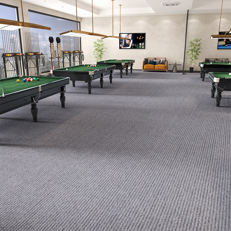 Jun Yuexi billiard hall carpet special billiard room fire retardant indoor commercial office non-slip gray large area sound insulation plus light gray-TPE single stripe customized 200 cm wide shot several meters long (whole