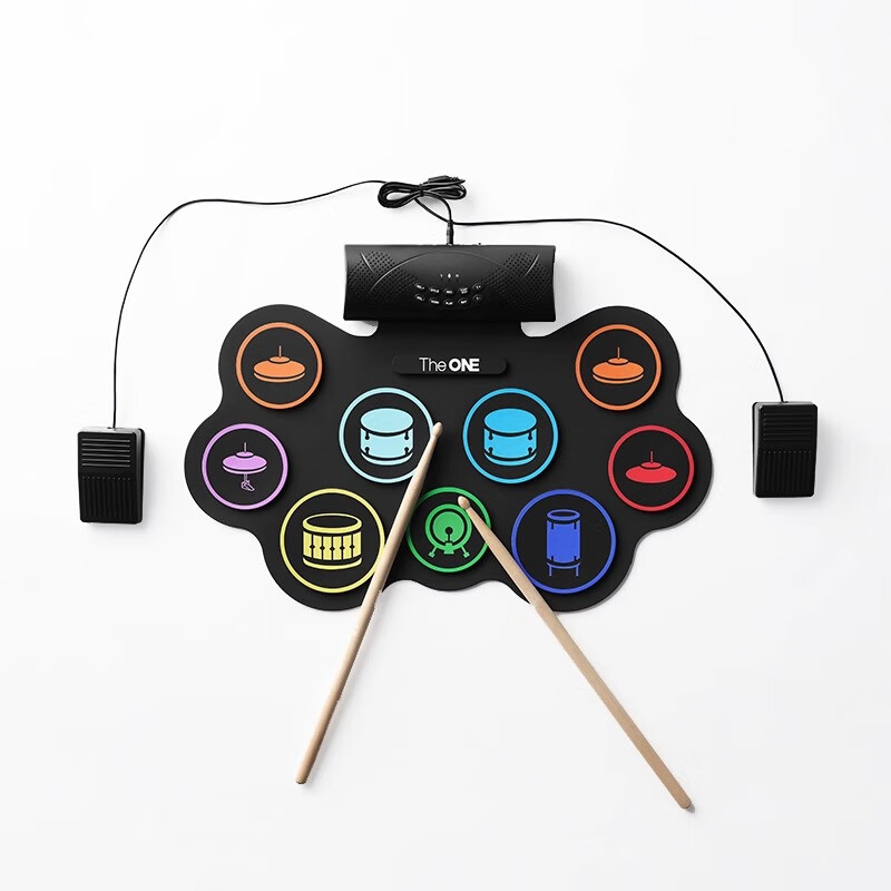 The ONE Electronic Drum Set Drum Desktop Home Portable Version Adult Beginner Children's Percussion Silent Drum TRD