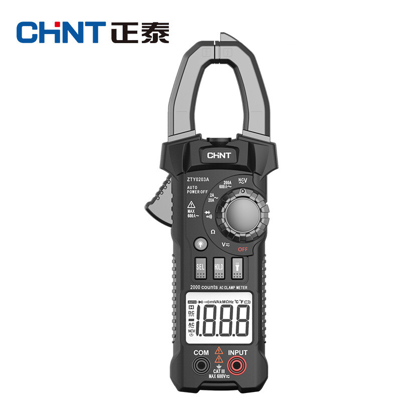 Chint (CHNT) digital multi-purpose clamp meter for electricians, high-precision intelligent anti-burn AC and DC clamp-type current multimeter ZTY0205A fully automatic
