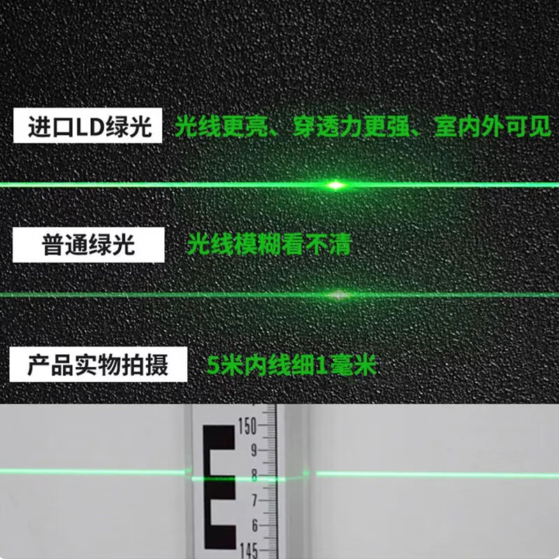 Laisai laser level 12-line green light LSG6666 high-bright flash strong light thin-line infrared marking meter can be used indoors and outdoors Green light 8-line LSG6666-2 dual electric standard