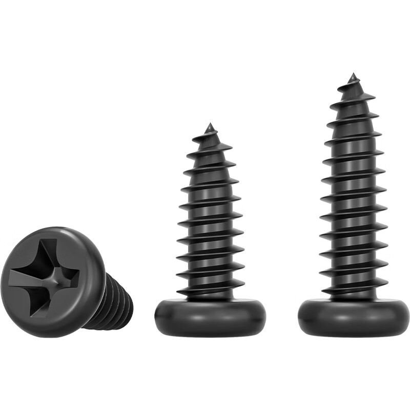 Fengji PA hard iron black zinc hair black cross pan head self-tapping small screw electronic round head screw M1M2M3M4mm M1*8-1000 pieces