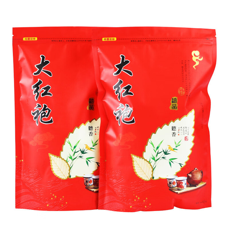 Cha Jingmei Chaling Wuyishan Dahongpao loose tea fruity cinnamon Dahongpao rock tea manufacturer wholesale 500g color seal seal pocket Dahongpao 2 bags
