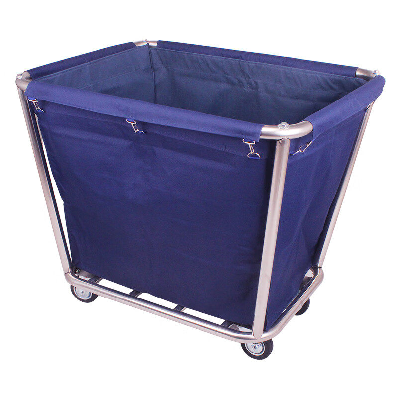 Linen Cart Hotel Guest Room Service Cart Stainless Steel Cart Laundry Room Dry Cleaning Store Storage Recycling Car Thickened and Reinforced Blue Linen Cart with Armrests Disassembly and Assembly