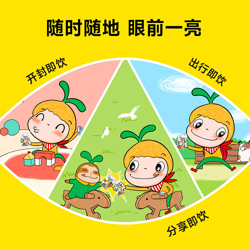 Woxiaoya Blueberry Complex Juice 125ml*4 boxes 100% fruit drink without additives, children's supplement recipe