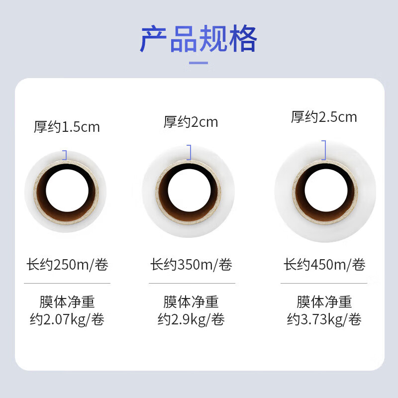 Yizhixuan Industrial Stretch Film Large Roll Packing Film Single Roll PE Plastic Protective Film Cling Film Moving Packaging 350m*4 rolls The net weight of the whole box is about 11.5kg Large roll for moving 50cm wide