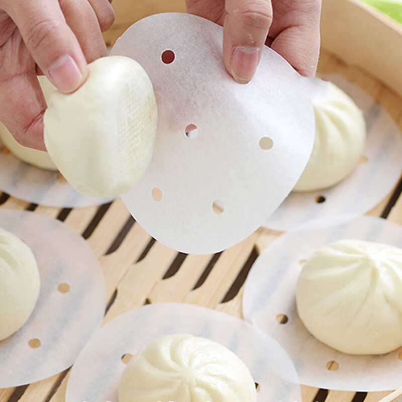 Jiamo steamer paper 500 sheets 10cm disposable non-stick oil paper household steamed buns steamer cloth round