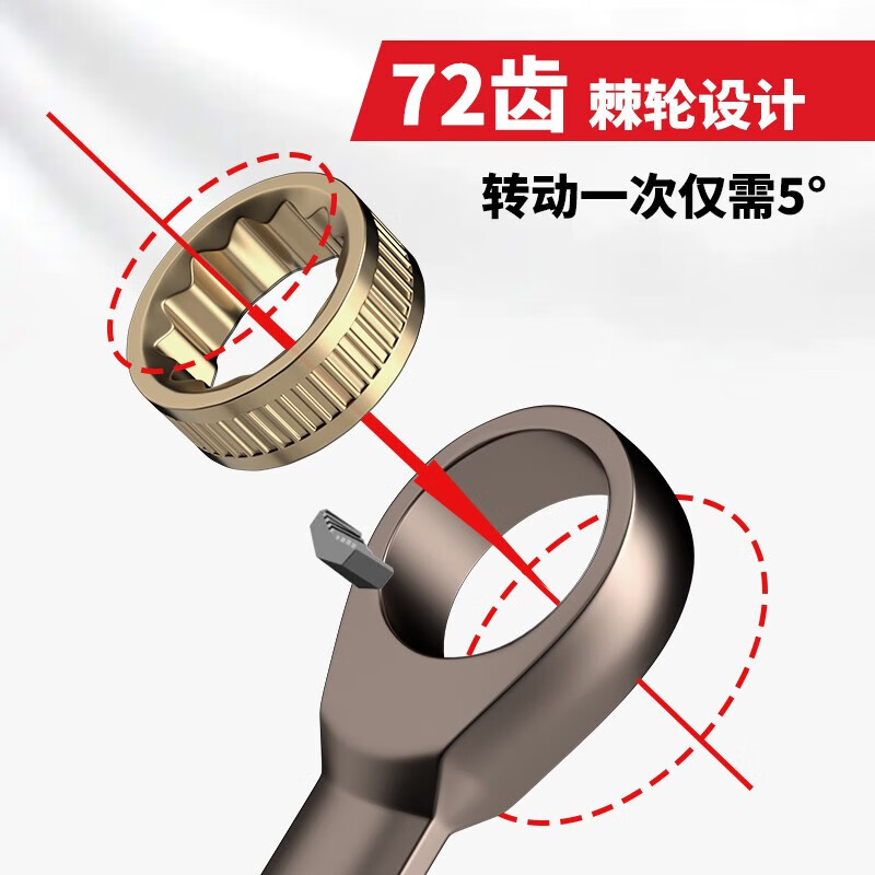 DELIXI ELECTRIC dual-purpose ratchet wrench set tool open-ended wrench home car repair and maintenance labor-saving board 10-piece set